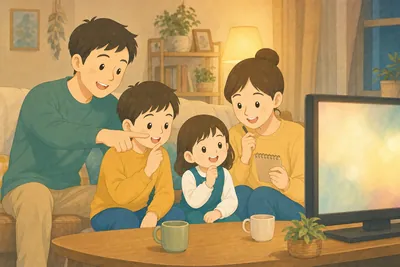 家族でドラマの伏線を語り合う様子